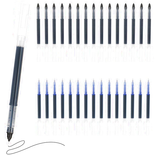 EOOUT 0.5mm Pens, 30pcs, Rolling Ball Pens, Quick-Drying Ink Extra Fine Point Pens, Fine Tip Pens, Liquid Ink Pen Rollerball Pens (Black & Blue Ink)
