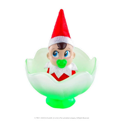 The Elf on the Shelf Frost Pips Mini Blooms Elf Baby Boy with Blue Eyes - Includes Frost Flower Cradle - for Ages 3 Years and Above