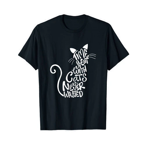 Cat Lover Shirts Time Spent With Cats Is Never Wasted - Cat Lover Kitten T-Shirt