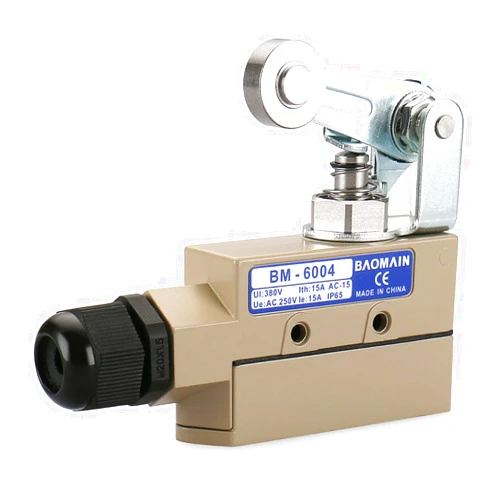 Baomain TZ-6 Sealed Limit Switch BM-6004 (TZ-6004) Roller Plunger SPDT AC 250V 15A IP 65