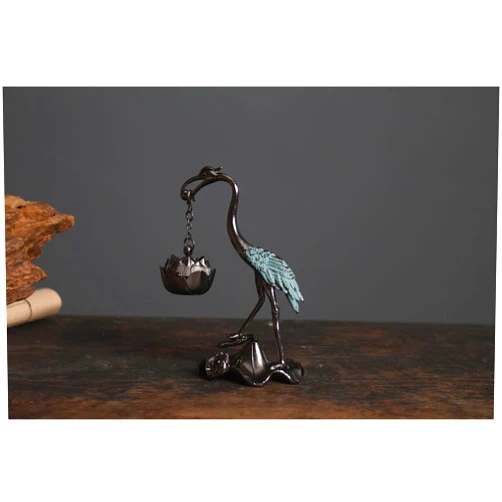 CDSASHCA Small Crane Lotus Hanging Crane Xiangyun Censer Indoor Household Ornaments Alloy Hanging Aromatherapy Censer
