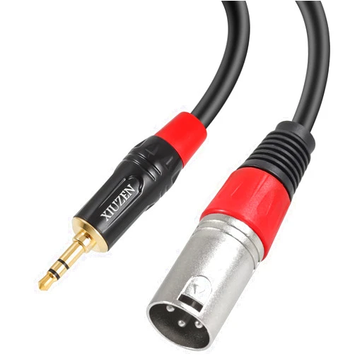 XIUZEN 1/8 to XLR Balanced Cable Adapter, 3.5mm(1/8 inch) Mini Jack Aux to XLR Male Audio Converter Cord for Mobile Phone, Laptop, Microphone, Amplifier - 1.5 feet