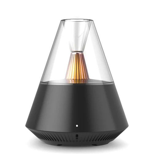 KinYiLO Essential Oil Diffuser, Modern Style Aroma Diffusers with Candle Light Remote Control, 150ml Ultrasonic Cool Mist for Home Room Office Bedroom, Automatic Off, Black