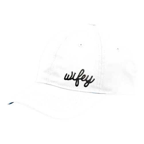 ModParty Wifey Hat | Bride Baseball Cap | White Cap with Embroidered Patch | Honeymoon Wedding Gift Idea | Adjustable Buckle Women’s Hat