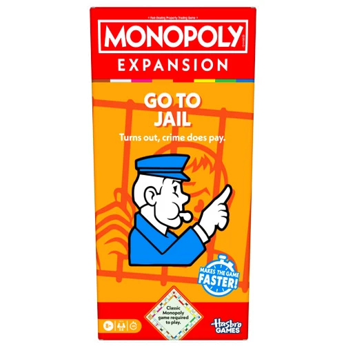 Monopoly Go to Jail Expansion | Add More Fun to Classic Monopoly Game and Play Faster | Ages 8+ | 2-6 Players | 40 Mins. | Family Board Games