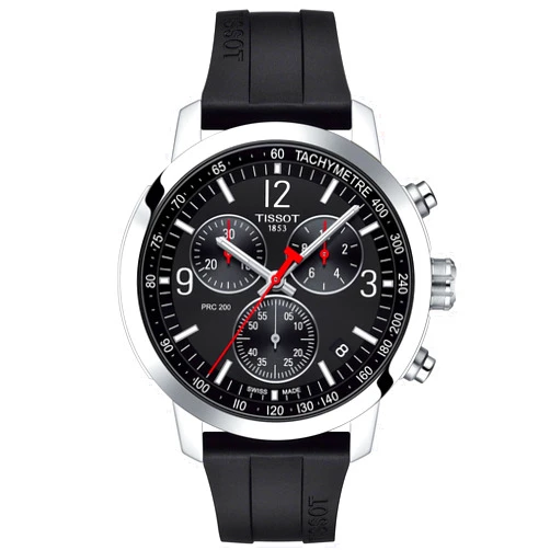 Tissot mens watches PRC 200 GTS SS BK RB BK Arab IND CHR