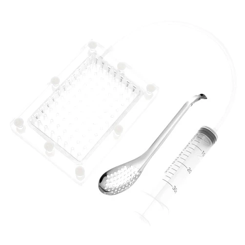 XYTZHSAI Caviar Maker Box, Professional Molecular Gastronomy Kit, Spherification Dropper Kit, 6 Holes Roe Sauce Dispenser Strainer Tools with Tube & Spoon Tools, Caviar Spoon for Home Desserts