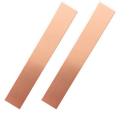 Chudeng Pure Copper Anode 2 Pcs, 6 x 1 x 0.04 Inch (19 GA) 99.95% High Purity Copper Electrode Strips, Pure Copper Sheet for Copper Plating and Copper Electroplating