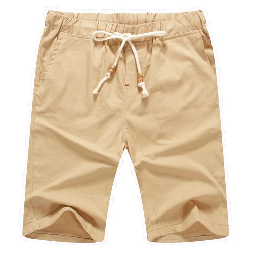 NITAGUT Men's Linen Casual Classic Fit Short Drawstring Summer Beach Shorts