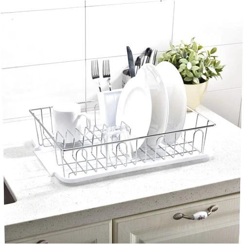 AppleTofu Dish Drying Rack – With Detachable Drain Board & Cutlery Holder – Plate, Cutlery, Pots, and Pans Drying Rack – Space Saving, Sleek, & Modern Dish Drainer - Dish Strainers for Kitchen Counter