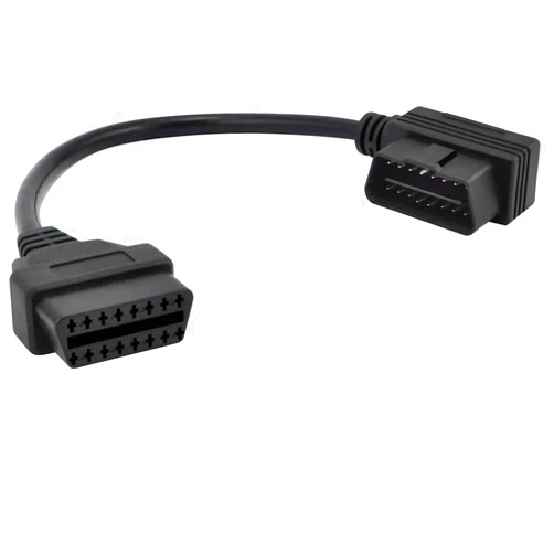 iKKEGOL OBDII OBD2 16 Pin Right Angle Connector Male to Female Extension OBD Cable Diagnostic Extender Cord Adapter 30cm / 12
