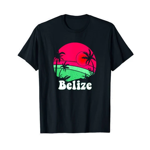 Vintage Belize Vacation Beach Designs & Gifts Retro Belize Beach Design / Vintage Belize Illustration T-Shirt