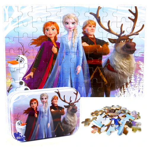 MZZOTOY Puzzles for Kids Ages 4-8, 60 Pieces Puzzles for Kids Ages 3-5 in a Metal Box Girls and Boys Learning Educational Jigsaw Puzzle Toys Gifts