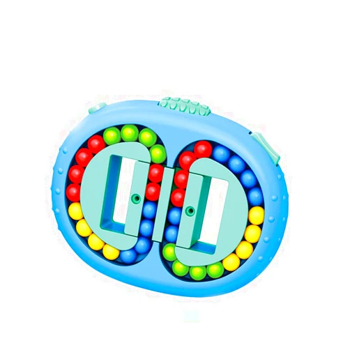 ODIKASO Rotating Magic Bean Cube Spinner Fidget Toys,Stress Relief Gifts Fidget Puzzles for Adults Kids,Anxiety Relief Autism Learning & Education Toys,Double Flip Handheld Puzzle Cube Toys(Blue)