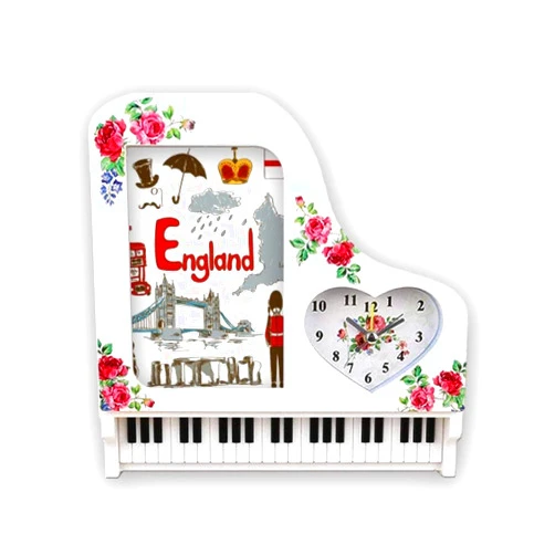 Beauty Gift England Landscap Animals National Flag Photo Frame Alarm Clock Piano Desktop