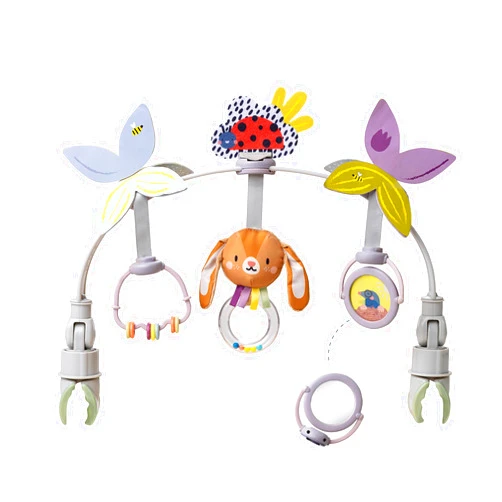 Taf Toys Baby Activity Arch, Stroller and Car Seat Toy Attachment with Rattling Beads Maze and Double-Sided Spinning Mirror, Ideal for Baby’s Fine Motor Skills Development, 0-12 Months