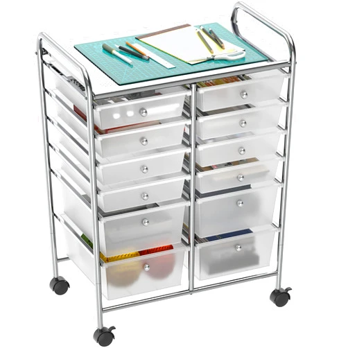 Simple Houseware Utility Cart with 12 Drawers Rolling Storage Art Craft Organizer on Wheels