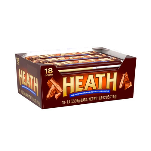 HEATH Chocolatey English Toffee Candy Bars, 1.4 oz (18 Count)