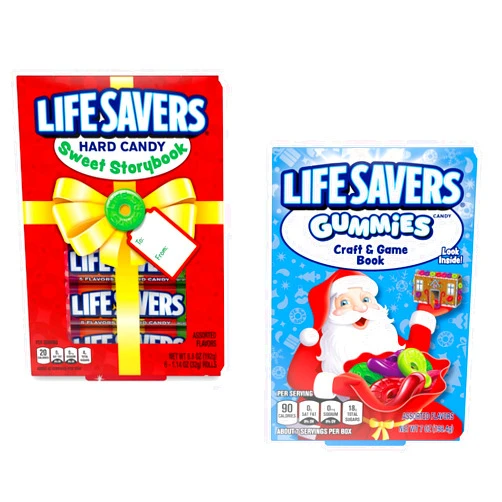 Smiling Sweets Life Saver Holiday Variety of Game Book with Gummy Life Savers, 1 Hard Candy Sweet Storybook, Delicious Treats for Everyone (Pack of 2-1)