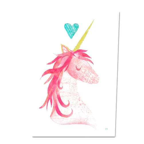 Trademark Fine Art Unicorn Magic I Heart by Melissa Averinos, 14x19-Inch Canvas Wall Art