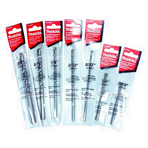 Makita 7 Piece - Complete Concrete Drill Bit Set for Hammer Drills - Precise Drilling for Light Masonry & Concrete 7 Piece | Complete Concrete Drill Bit Set