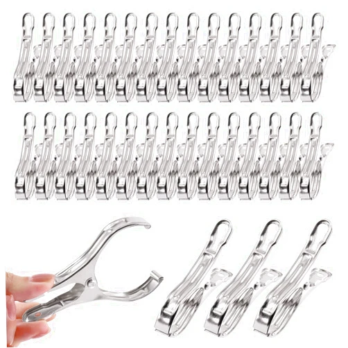 Tanstic 40Pcs 3.5 Inch Stainless Steel Greenhouse Clamps Garden Clips Greenhouse Clips Heavy Duty Garden Clips with Strong Grip and Large Open Mouth for Netting Holding