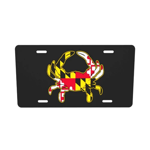 Axxor Maryland Flag Crab Front License Plate Aluminum Novelty Decoration License Plate 6 X 12 Inch