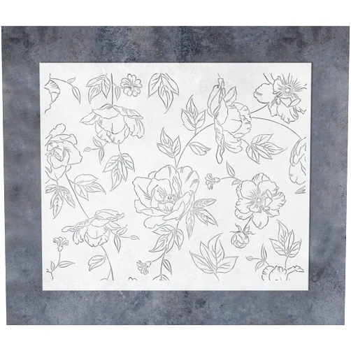G GSS Designs GSS Designs Large Flower Wall Stencils 12x16Inch Flourish Stencils for Painting on Wood Canvas Paper Fabric Floor Wall Reusable DIY Art Craft Stencils for Painting Flowers and Leaves