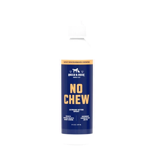 Rocco & Roxie Supply Co. Rocco & Roxie No Chew Spray for Dogs, Bitter Dog Training Aid, Alcohol-Free Puppy Deterrent Formula with Calming Copaiba Oil, Safe Anti-Chew Solution for Skin, Furniture, Wounds & Plants - 8 oz