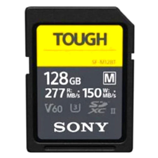 Sony TOUGH-M series SDXC UHS-II Card 128GB, V60, CL10, U3, Max R277MB/S, W150MB/S (SF-M128T/T1)