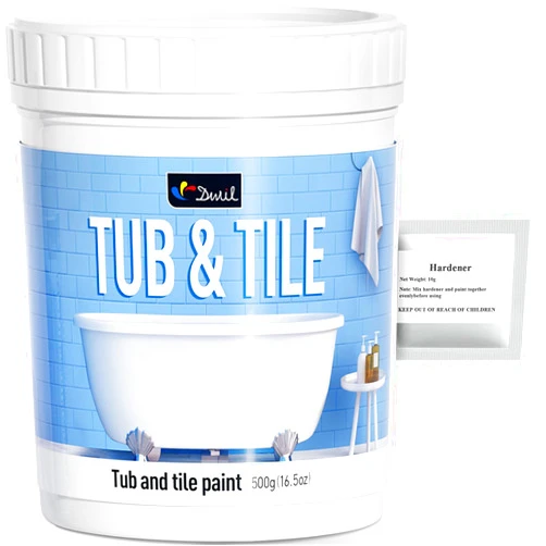 DWIL Tub and Tile Paint, Tub and Tile Refinishing Kit with Hardener, Tile Paint and Tub Refinishing Kit Bathtub Paint Water Based &Low Odor, Sink Paint for Bathroom Kitchen, Semi-Gloss White, 25-30sq.ft