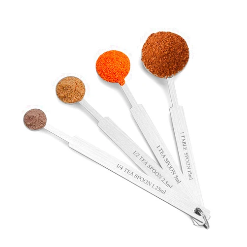 ONEKOO 7 Inches Long Handle Measuring Spoons Set, Premium Stainless Steel Metal Spoon, Tablespoon & Teaspoon & Coffee Scoop, for Accurate Measure Liquid or Dry Ingredients, for Cooking Baking