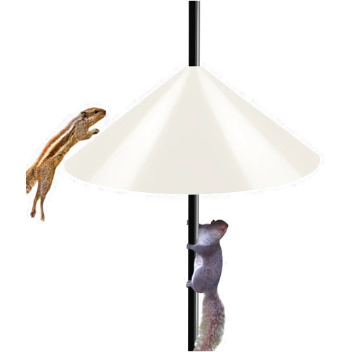 Ansionsol 19 Inch Wide Squirrel Baffle for Bird Feeder Pole, Outside Pole Mount Stopper & Bird House Guard for Outdoor Shepherd’s Hook, Beige, 1 Pack