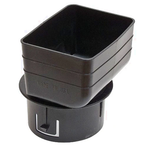 Home & Outdoor Tools Downspout to Drain Pipe Tile Adapter (Black) 3 inch x 4 inch downspout to 4 inch Round Drain Pipe