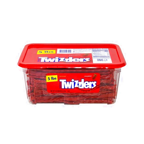 BENTLEY ESSENTIAL GOODS Twizzlers Strawberry Red Licorice Candy Rope- Bulk Giant Candy Sweets Twisted Sticks Low Fat Snack 5lbs (80 Oz)