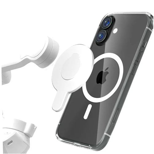 ALAFLY for DJI Magnetic Adapter Phone Mount, Compatible with MagSafe Phone Holder Clamp for DJI Osmo Mobile 7P 7 SE 6 5 4, Quick Release Gimbal Stabilizer Accessories, Silver
