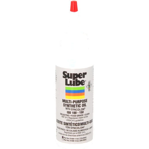 Super Lube 51004 Synthetic Oil with PTFE, High Viscosity, 4 oz Bottle,Translucent white(Packaging may vary)