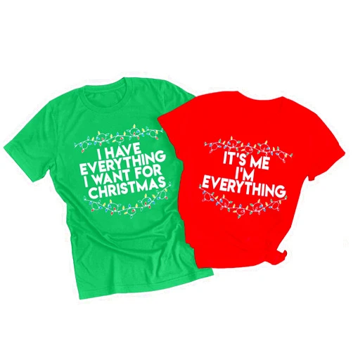 UNIQUEONE Christmas Couples His and Her Shirt: Family Matching Xmas Outfits Sets - Funny Holiday Graphic Pajamas Tees Top