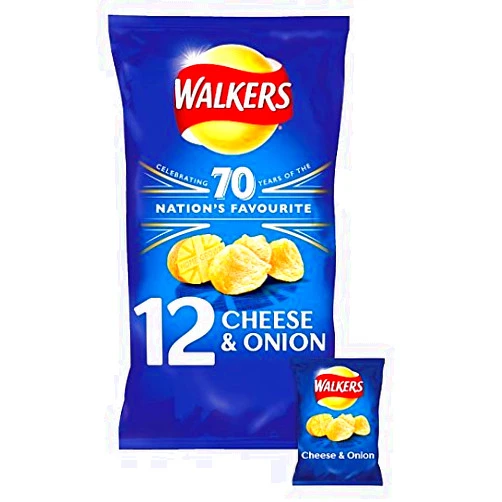 Walkers Cheese and Onion Crisps 12 Pack