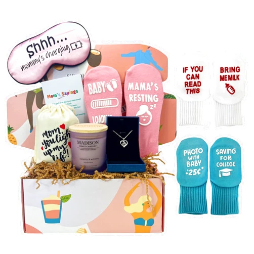 Silly Obsessions Gift Box for New Mom, Pregnant Mom, Great Gift Basket Set for Baby Shower, Pregnant Women, Daughter, Wife, Friends, Mom to be. (Pregnant Mom)