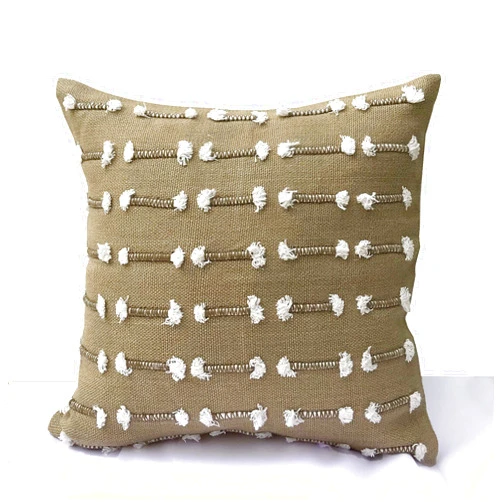 Amore Beaute Beige Linen Pillow Cover, Beige Ivory Pillow Case, Handmade Pillow Cover (Indigo, 18x18)