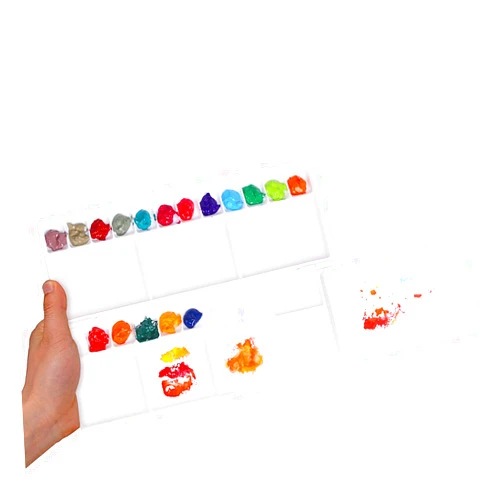 Transon Aritst Paint Palette Box 26 Wells for Watercolor, Gouache, Acrylic and Oil Paint with 1 Paint Brush