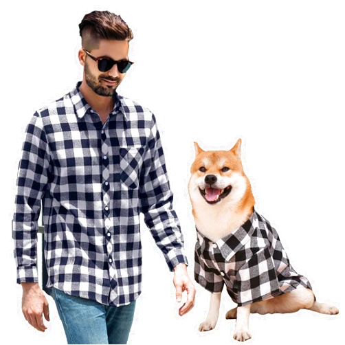 Harbyel Dog Shirts Plaid Dog Shirt Dog Clothes for Small Medium Large Dogs Owner and Pet Shirts are Sold Separately