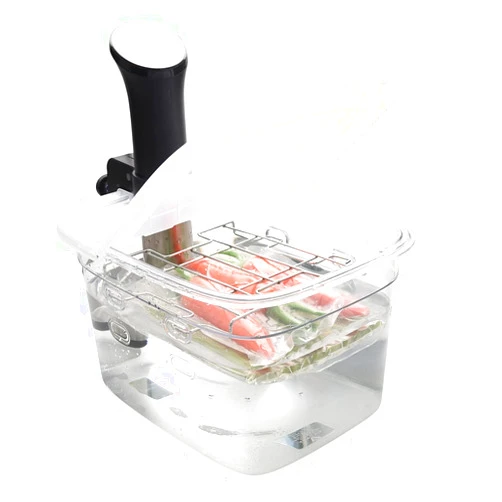 EVERIE Versatile 12-Quart Sous Vide Container with Built-in Rack and Collapsible Hinged Lid Compatible with All Sous Vide Cookers, EVC-1202-TYPP