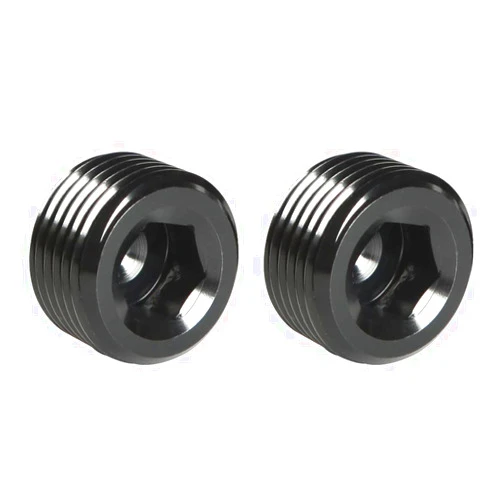 Podavelle 1 NPT Male Thread Allen Head Socket Pipe Plug Fitting Aluminum Black, Pack of 2