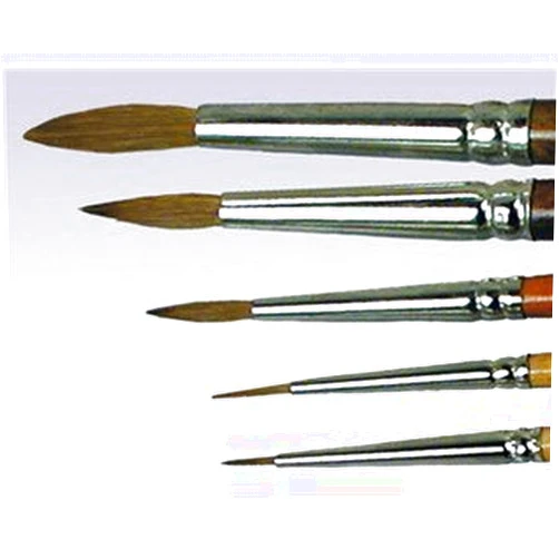 TestEquity TST-0907-05000 Size 5 Chemical Resistant Pure Red Sable Round Brushes