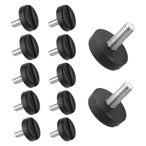 DSLSQD 12 Pack Furniture Leveling Feet Adjustable Furniture Feet Table Legs Heavy Duty Leveling Feet Screw on Furniture Levelers for Table Cabinets Chairs Bar Stool Desk Dresser Wood Legs (M6)