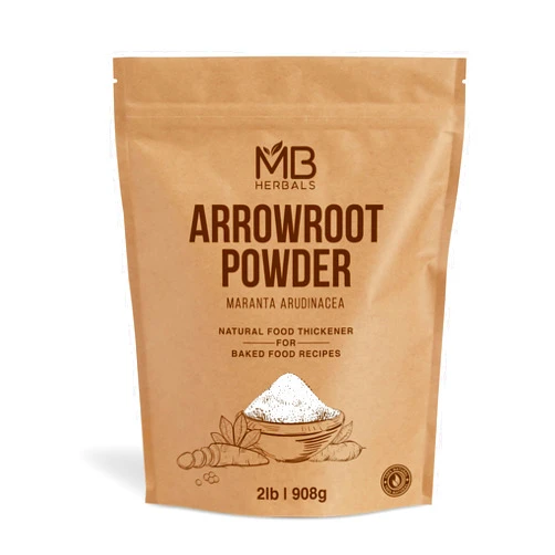 MB Herbals Arrowroot Flour 2 LB | Arrowroot Powder 32 oz for Baking Cornstarch Substitute | Gluten Free Natural Thickener | No Preservatives