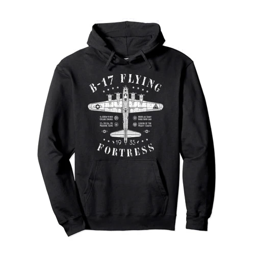 909 Apparel B-17 Flying Fortress | Vintage WWII Aircraft | B17 Bomber Pullover Hoodie