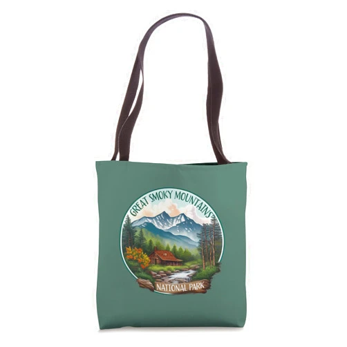 Great Smoky Mountains Apparel Accessories & Decor Great Smoky Mountains National Park Vintage Scene Souvenir Tote Bag